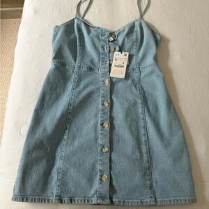 Zara Light Blue Denim  Dress